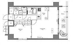 プラウドフラット隅田リバーサイド 1LDKの間取図画像