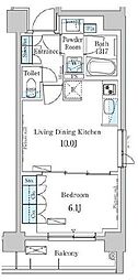 パークアクシス日本橋兜町 1LDKの間取図画像
