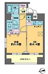 カスタリア新富町 1DKの間取図画像