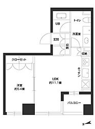 ParkCube銀座EAST 1LDKの間取図画像