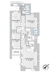 ザ・グランクラッセ日本橋イースト 2SLDKの間取図画像