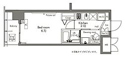 プラウドフラット隅田リバーサイド 1Kの間取図画像