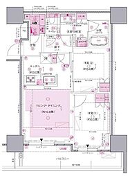 プラウドタワー小岩フロント 31階 2LDKの間取図画像