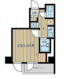 CITYSPIRE新富町 1Kの間取図画像