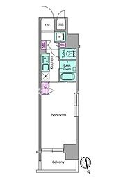 レジディア銀座東 1Kの間取図画像