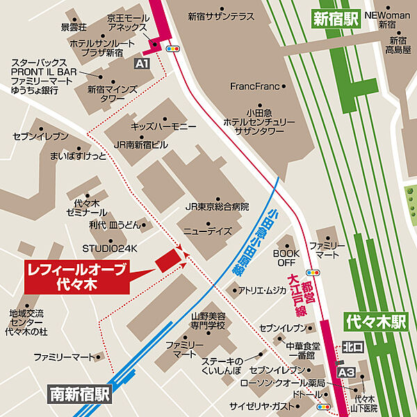 レフィールオーブ代々木 1401｜東京都渋谷区代々木２丁目(賃貸マンション2LDK・14階・50.68㎡)の写真 その18