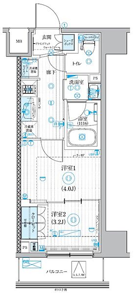 ブライズ大森本町 1003｜東京都大田区大森本町２丁目(賃貸マンション2K・10階・25.57㎡)の写真 その2