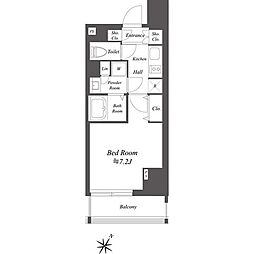 ブランシエスタ北品川 10階1Kの間取り