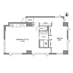 品川港南テラス 6階1LDKの間取り