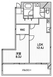 コンフォリア芝浦II 8階1LDKの間取り