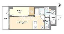 アイフラット品川戸越パークサイド（ＡＩＦＬＡＴ品川戸越パー 3階1LDKの間取り