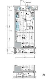 メインステージ三田アーバンスクエア 12階1Kの間取り