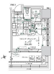 ローレルタワールネ浜松町 3階ワンルームの間取り