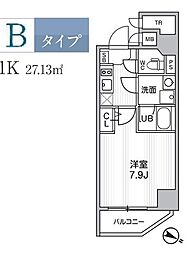 オルタナ北品川（ＡＬＴＥＲＮＡ北品川） 15階1Kの間取り