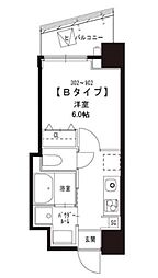 コンフォルト芝公園 4階1Kの間取り