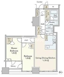 三田ガーデンヒルズ　イーストヒル 5階2LDKの間取り