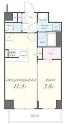 ブランエール戸越 4階1LDKの間取り