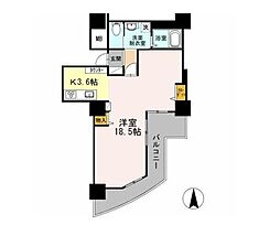 品川シーサイドビュータワーII 17階1Kの間取り