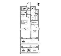 コンフォリア戸越公園 3階1LDKの間取り