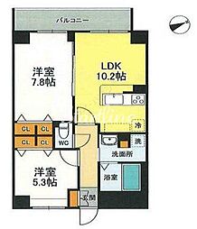 ＬＡＳＡ大崎V 1階2LDKの間取り