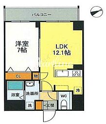 ＬＡＳＡ大崎V 2階1LDKの間取り