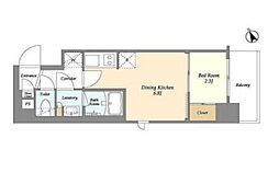 エル・セレーノ品川西大井 1階1DKの間取り