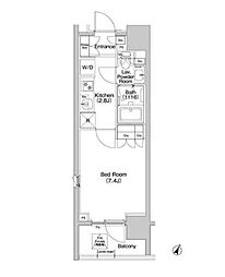 コンフォリア品川EAST 6階1Kの間取り