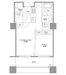 パークコート麻布十番ザ・タワー 1LDKの間取図画像