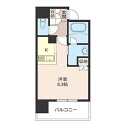 OrchidResidence品川 ワンルームの間取図画像