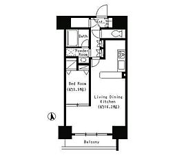 ParkCube東品川 1LDKの間取図画像