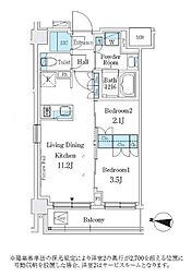 J.GRANCourt品川西大井WEST 2LDKの間取図画像