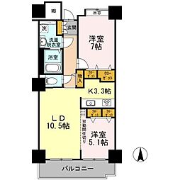 品川シーサイドビュータワー1 2LDKの間取図画像