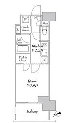 カナルフロント芝浦 1Kの間取図画像