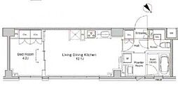 プラウドフラット戸越公園 1LDKの間取図画像