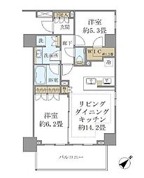 ザ・パークハウスアーバンス東五反田 2LDKの間取図画像
