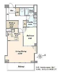 HIROOAPARTMENT 1LDKの間取図画像