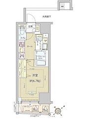 レビスタ白金高輪 1Kの間取図画像