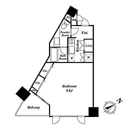 KDXレジデンス品川シーサイド 1Kの間取図画像