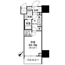 パークリュクス白金高輪 1Kの間取図画像