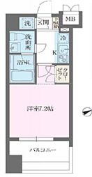 パシフィックレジデンス芝一丁目 1Kの間取図画像