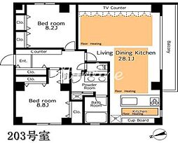 プラチネ・サンク 2LDKの間取図画像