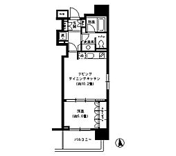 KDXレジデンス芝公園 1LDKの間取図画像