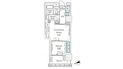 ロイヤルパークス品川 1LDKの間取図画像