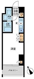 Aden五反田 ワンルームの間取図画像