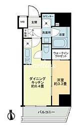 グランマーチ芝公園 1DKの間取図画像
