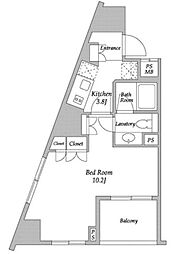 パークアビタシオン麻布十番 1Kの間取図画像
