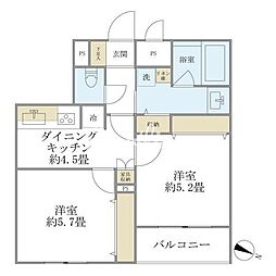 ザ 品川イーストレジデンス 2Kの間取図画像