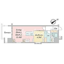 ニューシティアパートメンツトゴシ 1LDKの間取図画像