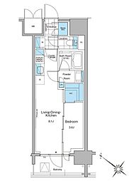 ルフォンプログレ西大井プレミア 1LDKの間取図画像
