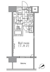 パークハビオ目黒リバーサイド 1Kの間取図画像